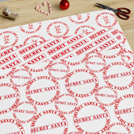 Rode Secret Santa Tekst Inpakpapier Vellen