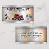 Rode Semi Truck | Bouw | Metaalzaag Visitekaartje (Voorkant / Achterkant)