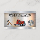 Rode Semi Truck | Bouw | Metaalzaag Visitekaartje (Voorkant)