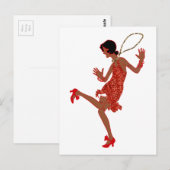 rode sequinzwarte flap briefkaart (Voorkant / Achterkant)