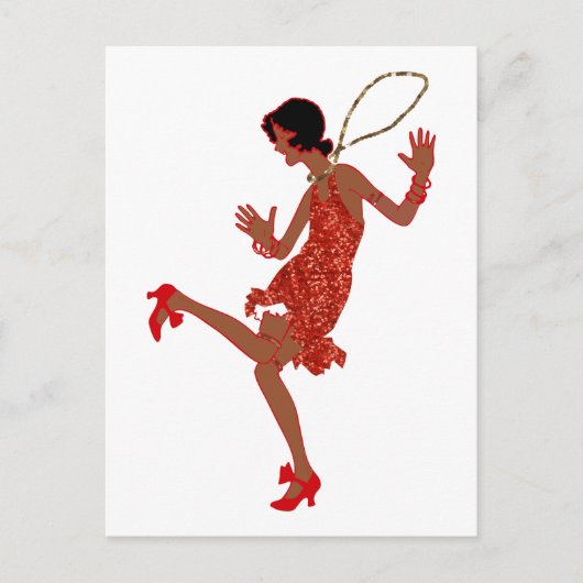 rode sequinzwarte flap briefkaart (Voorkant)