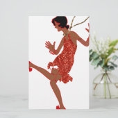 rode sequinzwarte flap briefpapier (Staand voorkant)