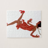 rode sequinzwarte flap legpuzzel (Horizontaal)