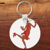 rode sequinzwarte flap sleutelhanger (Voorkant)