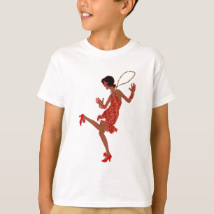 rode sequinzwarte flap t-shirt