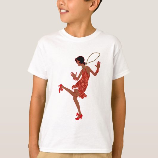 rode sequinzwarte flap t-shirt (Voorkant)