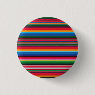 Rode serapsaltillo traditionele mexicaanse deken d ronde button 3,2 cm