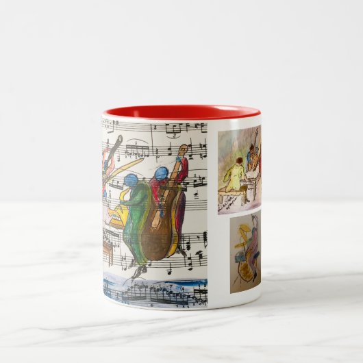 Rode serie, mok van vijf afbeelding jazz koffie (Center)