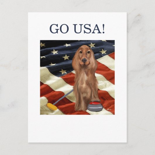 RODE SETTER CURLING  BRIEFKAART (Voorkant)