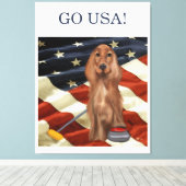 RODE SETTER CURLING  CANVAS AFDRUK (Insitu (Houten vloer))