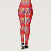 Rode Shabby Chic Rozen Roos Florence Leggings (Achterkant)