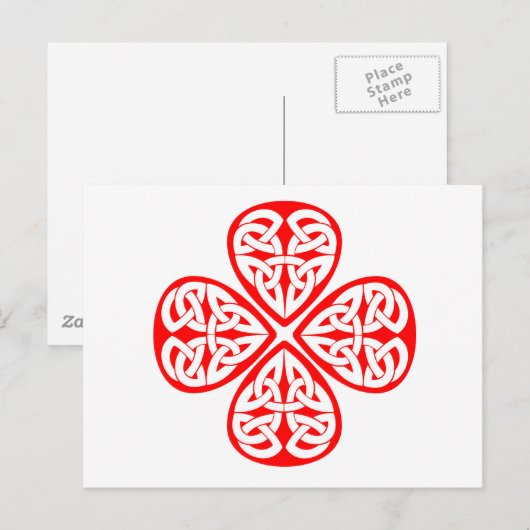rode shamrock kelk briefkaart (Voorkant / Achterkant)