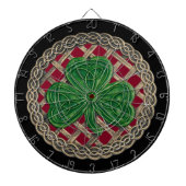 Rode Shamrock op Keltische Knots Dart Board Dartbord (Voorkant)