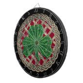 Rode Shamrock op Keltische Knots Dart Board Dartbord (Voorkant Rechts)