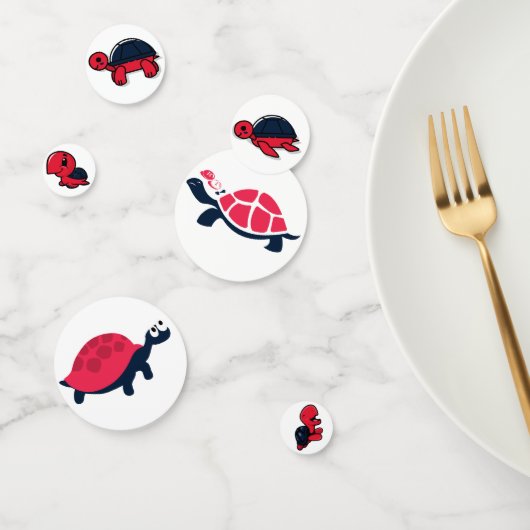 Rode Shell Schildpad Tafel Confetti (Groep)