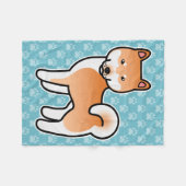 Rode Shiba Inu hond Fleece Deken (Voorkant (Horizontaal))
