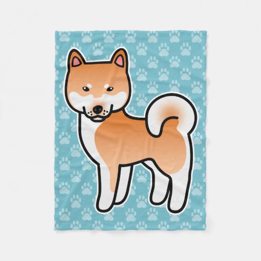 Rode Shiba Inu hond Fleece Deken (Voorkant)