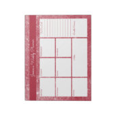 Rode Shimmer Aangepaste weekplanning en lijst uitv Notitieblok (Linkerzijde)