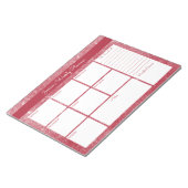 Rode Shimmer Aangepaste weekplanning en lijst uitv Notitieblok (Schuin)