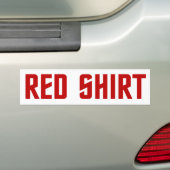 Rode Shirt Bumpersticker (Op auto)
