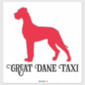 Rode Show Standing Great Dane Silhouet Vinyl Stick Sticker (Vel)