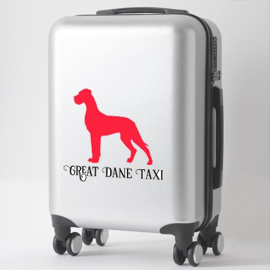 Rode Show Standing Great Dane Silhouet Vinyl Stick Sticker (Koffer)