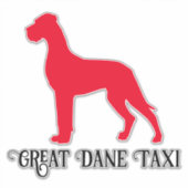 Rode Show Standing Great Dane Silhouet Vinyl Stick Sticker (Voorkant)
