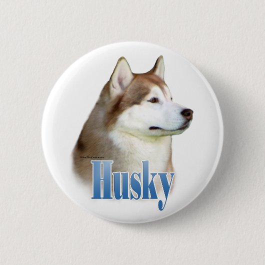 Rode Siberische Husky Naam - Button (Voorkant)