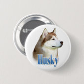 Rode Siberische Husky Naam - Button (Voorkant /achterkant)
