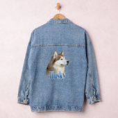 Rode Siberische Husky Naam Denim Jacket (Hangar)