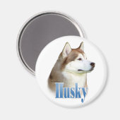 Rode Siberische Husky Naam - Magneet (Voorkant / Achterkant)