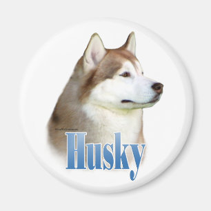 Rode Siberische Husky Naam - Magneet