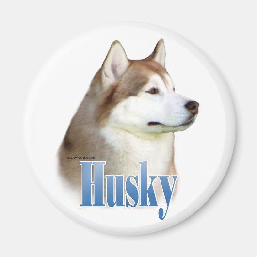 Rode Siberische Husky Naam - Magneet (Voorkant)