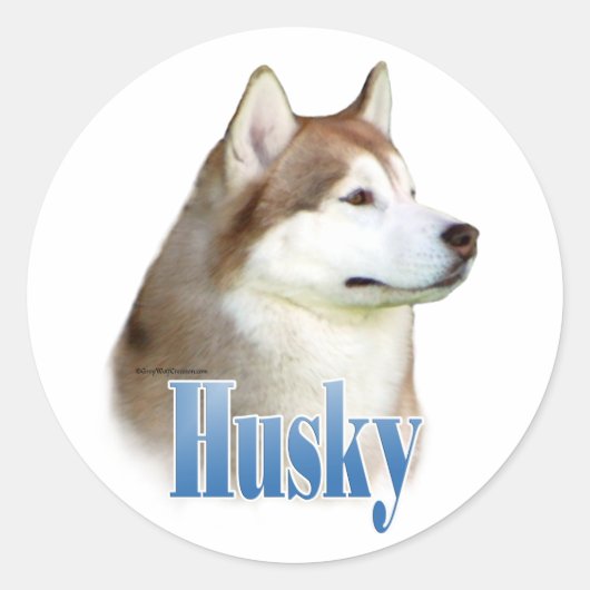 Rode Siberische Husky Naam - Sticker (Voorkant)