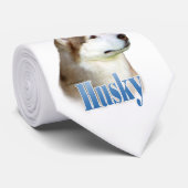 Rode Siberische Husky Stropdas (Opgerold)