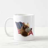 Rode Siberische Husky Vlag Koffiemok (Links)