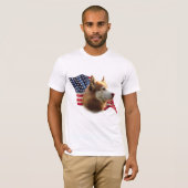 Rode Siberische Husky Vlag T-shirt (Voorkant volledig)