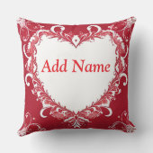 Rode Sierhart Bloemrijke Romantische Gepersonalis Kussen (Achterkant)