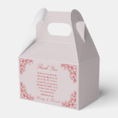 Rode Sierlijke Bloemige Bruiloft Bedankdoosjes (Voorkant Zijde)