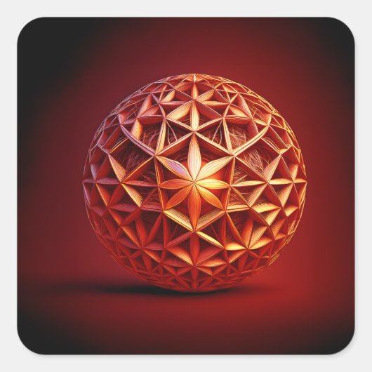 Rode Sierpinski Gasket Fractal Vierkante Sticker (Voorkant)