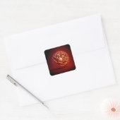 Rode Sierpinski Gasket Fractal Vierkante Sticker (Envelop)