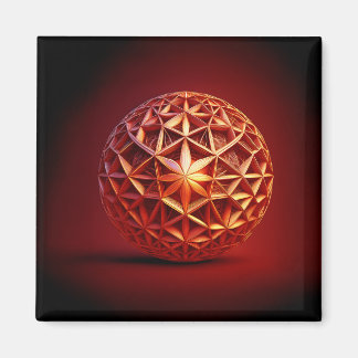 Rode Sierpinski Pakking Fractal Magneet