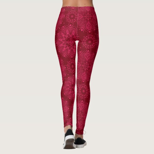 Rode sierplant leggings (Achterkant)