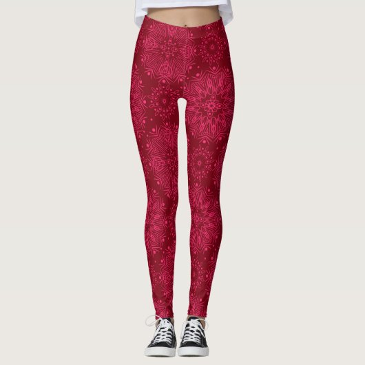Rode sierplant leggings (Voorkant)