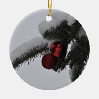 Rode sierplanten 2 keramisch ornament