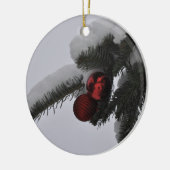 Rode sierplanten 2 keramisch ornament (Links)