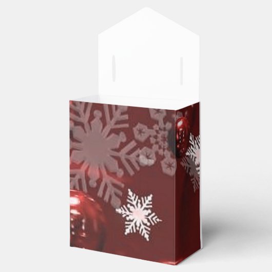 Rode sierplanten en Snowflakes Patroon voor de Doo Bedankdoosjes (Geopend)