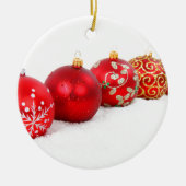 Rode sierplanten keramisch ornament (Voorkant)