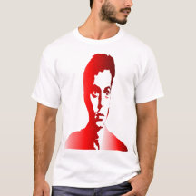 Rode sihuette een man met een bezorgde expressie