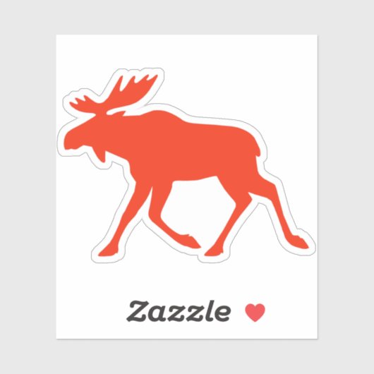 Rode Silhouet Eland Sticker (Vel)